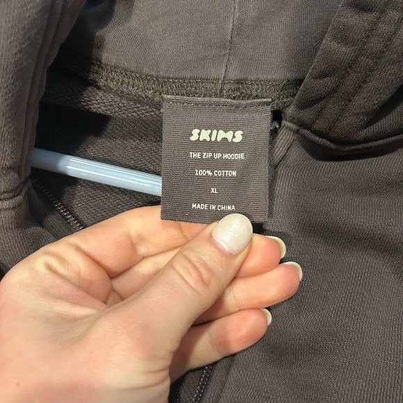 SKIMS Dark Brown Zip-Up Hoodie - Picture 2 of 3